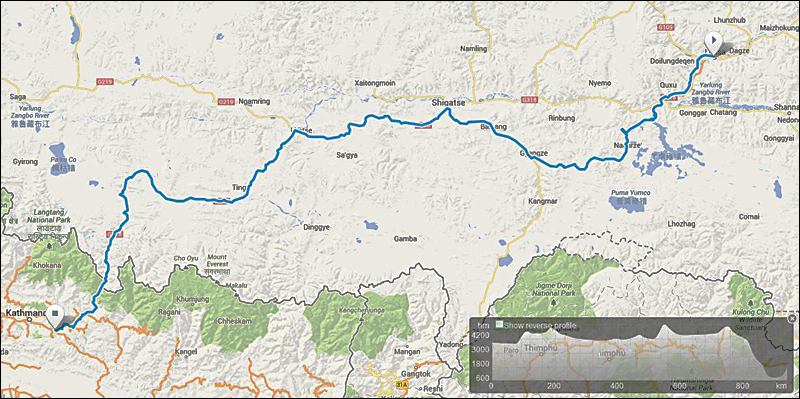 Tibet Detailkaart